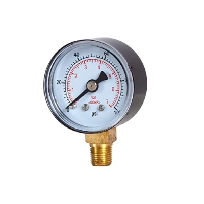 Image of JIVTO Dry Pressure Gauge, 1 1/2&quot; Dia,0 100 Psi,0 7 Bar, 1/8&quot; BSPT Lower Mount,PC Window