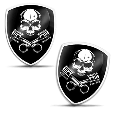 Image of Biomar Labs KS 105 Stickers 3D Gel Silicone Skull Moto Bike Motorcycle Biker Helmet Car Window Phone Laptop PC Tablet Door