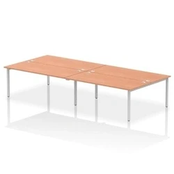 Image of Impulse Bench B2B 4 Person 1800 Silver Frame Office Desk Beech