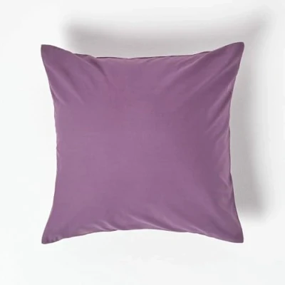 Image of HOMESCAPES Purple Grape Pure Egyptian Cotton Euro Size Pillowcase 40 x cm 200 TC 400 Thread Count Percale Equivalent Pillow Case with Zip Pack of 2