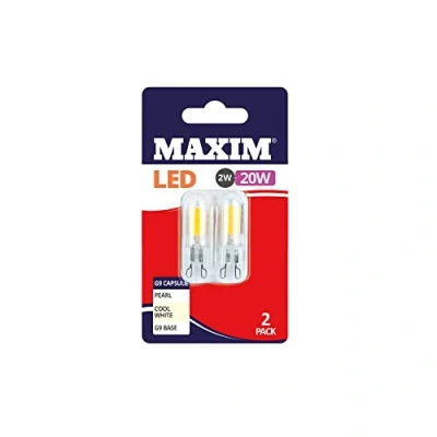 Image of Status Maxim LED G9 Cool White Light Bulb 2/20w (Pack of 2)