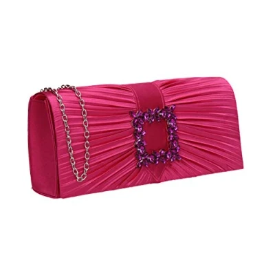 Image of SwankySwans Women&#039;s Chloe Clutch Bag, Fuchsia, M UK