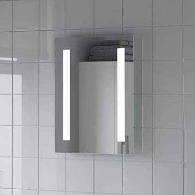 Image of Artis® 390 x 500mm Bathroom Mirror with LED Lights Wall Mounted Illuminated Light Vanity Mirrors for Bathrooms, Battery Operated, Switch