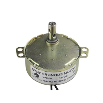 Image of TYC 50 Synchronous Gear Motor 12V AC 10 12RPM CW/CCW 4W Turntable Small Electric
