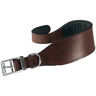 Image of Ferplast Genuine Leather Dog Collar VIP, Adjustable Lead for Whippets, Neck: 40÷46 cm Brown