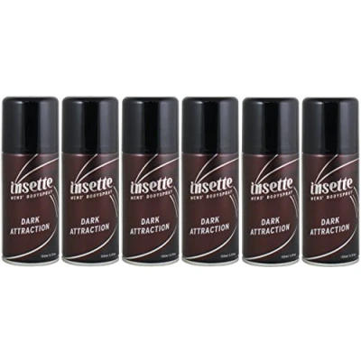 Image of x6 Insette Dark Attraction Mens Deodorant Body Spray 150ml