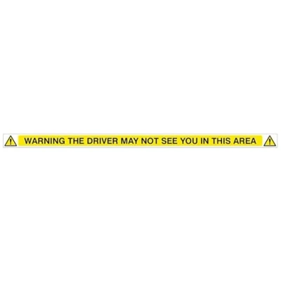 Image of Warning Driver May Not See You In This Area 1000x50mm SAV