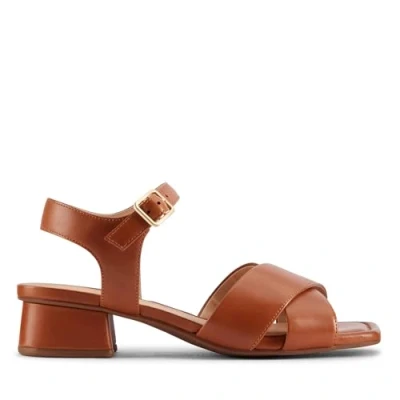 Image of Clarks Women&#039;s Serina35 Cross Sandal, Tan Leather, 7 UK
