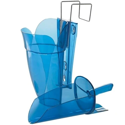 Image of San Jamar SI9000 Polycarbonate Scoop Guardian System includes Saf T Scoop, Holder With Removable Drainage Cap, Set Mounting Tools, 64 oz. 86 Capacity