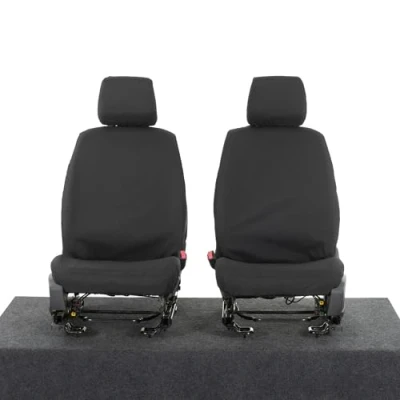 Image of UK Custom Covers SC304B Tailored Heavy Duty Waterproof Front Seat Black Fits Ford Ranger T6 Wildtrak Double Cab (2012 2018)