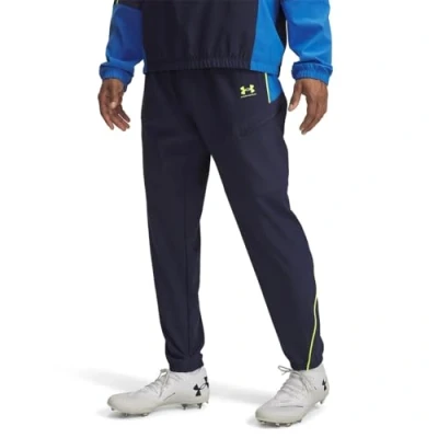 Image of Under Armour Challenger WARM UP Tracksuit bottoms, Men&#039;s, Size: XXL, Washed navy/high vis yellow