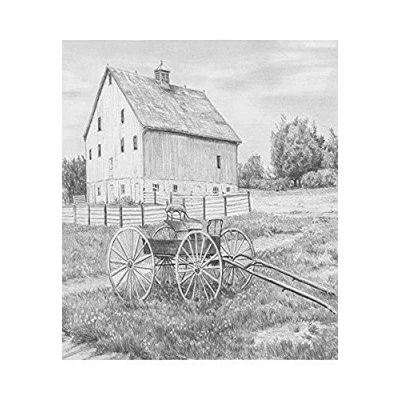 Image of Royal &amp; Langnickel 9 x 11 inch Country Wagon Pre Printed Sketching Made Easy Drawing Set