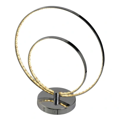 Image of Universe Twin Ring Integrated LED Table Lamp Chrome 3000K