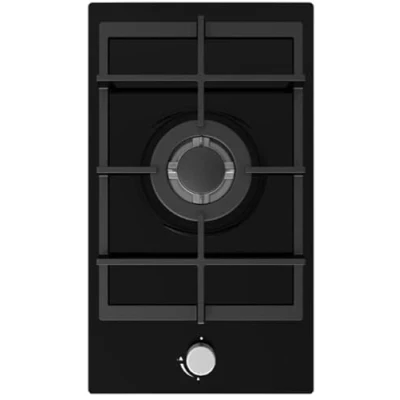 Image of Cookology GGH301BK 30cm Gas on Glass Hob Wok Burner with Cast Iron Pan Supports