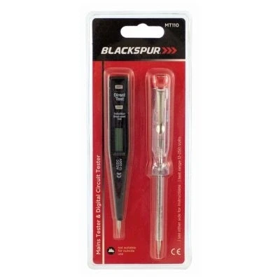 Image of 2pc Black Mains Tester &amp; Circuit Set By Blackspur