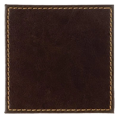 Image of Faux Leather Coasters Table Placemats Home Restaurants Bars Brown 100X100mm 4pc