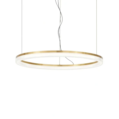 Image of Crown Integrated LED Pendant Ceiling Light Brass 4300Lm 3000K