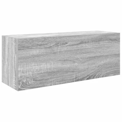Image of vidaXL bathroom wall cabinet grey sonoma, engineered wood, ample storage, 80x25x30 cm modern versatile mounted