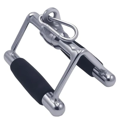 Image of Deluxe LAT Pull Down Bar, Strength Training Single Double D Handle Tricep Rope, V Shaped Rotating Straight Press Bar for Weight Workout, Cable Machine Accessories(Rotate Rubber)