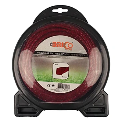 Image of Bricoferr BF101QE Brushcutter Nylon Braided Profile (3 mm x 56 Metres, Silent)