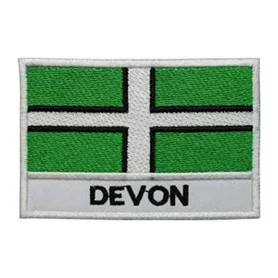 Image of Devon County Flag Logo Iron On Sew Embroidered Patch Badge Applique for Clothes Shirts Jeans etc
