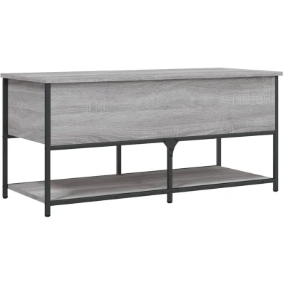Image of vidaXL Storage Bench Grey Sonoma 100x42.5x47 cm Engineered Wood