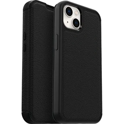 Image of Otterbox Strada Leather Book Case Black Apple iPhone 13
