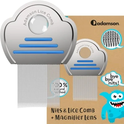 Image of Adamson Lice Comb Stainless Steel for Kids Effective Nit Combs Thick Hair Durable and Easy to Clean