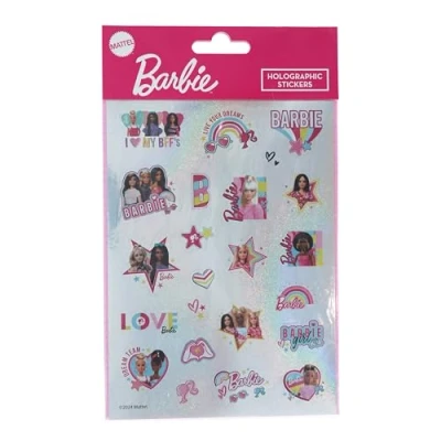 Image of Barbie Holographic Stickers 23 Sheet Scrapbook Party Bag Filler Stationery