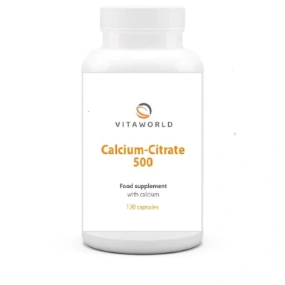 Image of Vita World Calcium Citrate 500mg per Day 120 Capsules Made in Germany