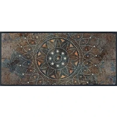 Image of Wash+Dry Madhana Door Mat, 35 x 75 cm, Washable for Indoor and Outdoor Use, Colourful