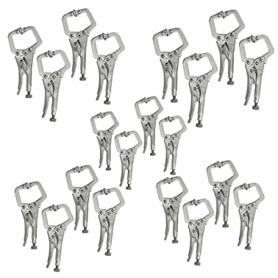 Image of 5 Mini Locking C Clamps Adjustable Fastener Welding Clamp Mole Grips 20 Pack