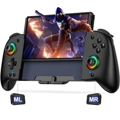 Image of Switch Controller for Nintendo, Wireless Pro with Back Buttons, 1000mAh Programmable, Wake up, Vibration &amp; Turbo Function Switch/OLED Console(Black)