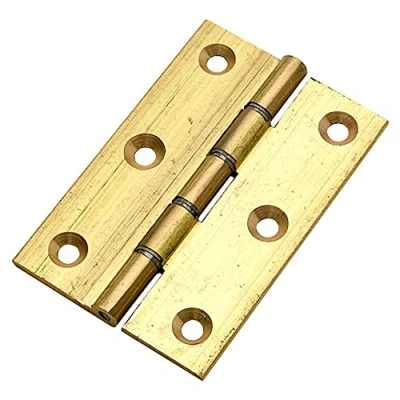 Image of Merriway BH05724 (2 Pcs) Double Steel Washered Hinge, 75mm (3 Inch) Polished Brass Pack of 2 Pieces