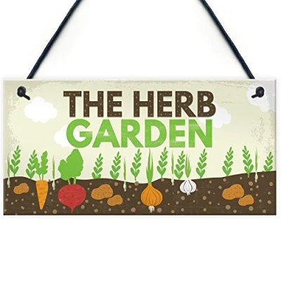Image of RED OCEAN Herb Garden Hanging Sign SummerHouse Shed Plaque Friendship Gift For Her