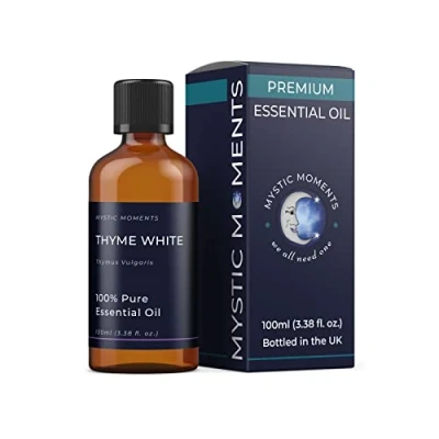 Image of Mystic Moments Thyme Essential Oil 100ml Pure &amp; Natural for Diffusers, Aromatherapy Massage Blends Vegan GMO Free