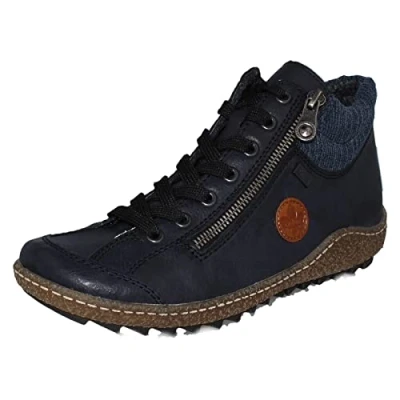 Image of Rieker L7514 14 Navy Multi Water Resistant Ladies Ankle Boot (Ocean, UK Footwear Size System, Adult, Women, Numeric, Medium, 3.5)