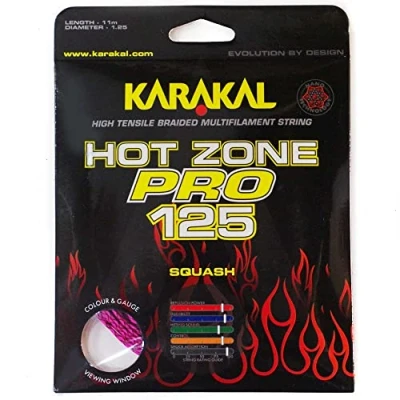 Image of Karakal Hot Zone Pro 125 Squash String Set, Color Pink/Black