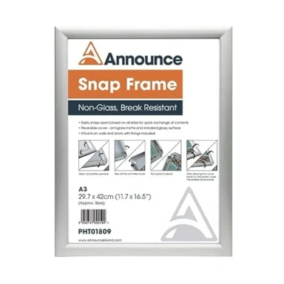 Image of A3 Snap Frame (25mm anodised Aluminium Frame, Wall fixings Included) PHT01809 + Free finchley Refill Pen (2)