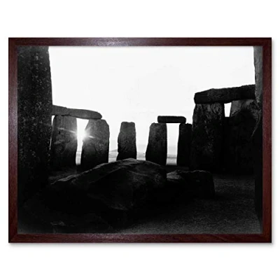Image of Wee Blue Coo Vintage Photography Landmark Monument Stonehenge England Art Print Framed Poster Wall Decor 12X16 Inch