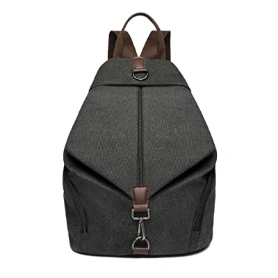 Image of Kono Women Fashion Backpack Anti Theft Canvas Rucksack Ladies Vintage Large Capacity Shoulder Bag Schoolbags for Girls Casual Daypack Work School College Travel Daily (Black)