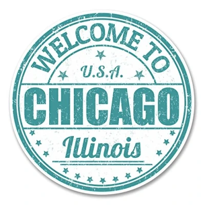 Image of 2 x 10cm Chicago Illinois USA America Sticker Car Laptop Travel Luggage #6123 (10cm 10cm)