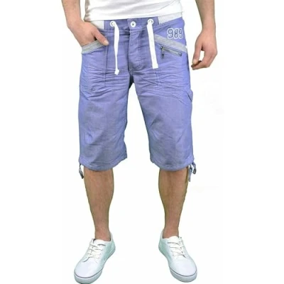 Image of Enzo Men&#039;s Ezs230 Shorts Drawsting Button Fly 28 to 46 32 Waist Sky Blue