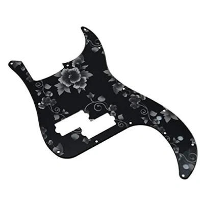 Image of KAISH 13 Hole 3D Printed Plastic P Bass Pickguard Scratch Plate PB Pick Guard for USA/Mexico Precision Flower Pattern