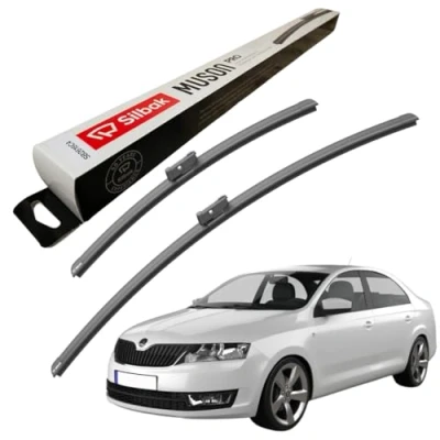 Image of Silbak Windscreen Wipers, fits for SKODA RAPID (2012 ONWARDS) Front Wiper Blades, 600mm/400mm