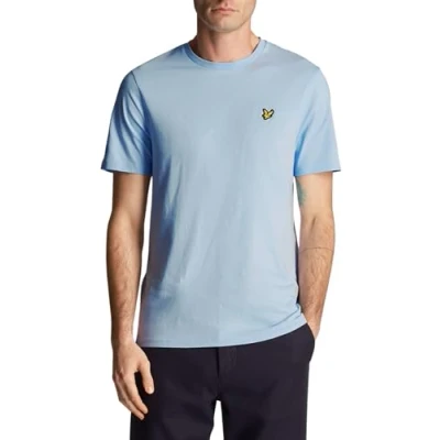 Image of Lyle &amp; Scott Plain Basic Tshirt, Men&#039;s, Size: Medium, Light blue