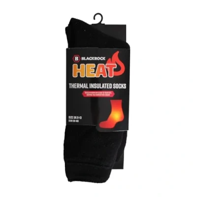 Image of Blackrock HEAT Thermal Socks, Mens Womens Winter Black Accessories, Warm, Heated Clothing, Wooly Warmer, Hiking, Fleece, Unisex One Size