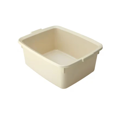 Image of Addis 502814 Plastic Butler Large Rectangular Bowl, Linen Cream, 12.5 Litre