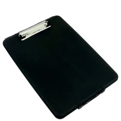 Image of Black A4 Plastic Compact Clipboard Paper Storage Box File Durable Waterproof Office, Hospital and Home Use.