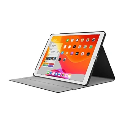 Image of Incipio Faraday Folio Case Compatible with Apple iPad 10.2 Inch (2019) Black [Wake/Sleep I Pencil Holder Faux Leather Stand Magnetic Closure] IPD 406 BLK